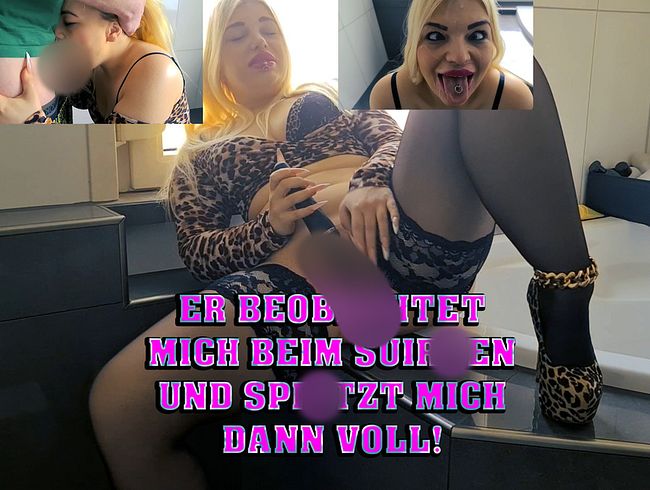 MariellaSun Porno Video: Er beobachtet mich beim Squirten und spri**t mich dann voll!